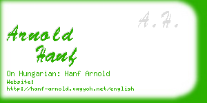 arnold hanf business card